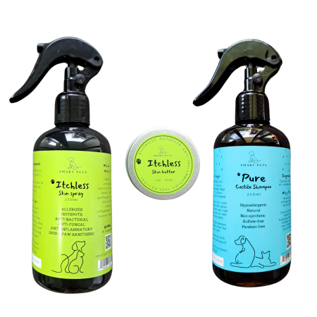 Allergy Protocol for Skin Sanitising, Skin Barrier Protection and Skin & Coat - Skin Spray, Skin Butter, Castile Shampoo