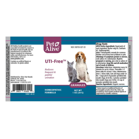 PetAlive UTI-Free™ Granules for Dogs, Cats - Natural Supplement for urinary issues, UTI, cystitis & incontinence
