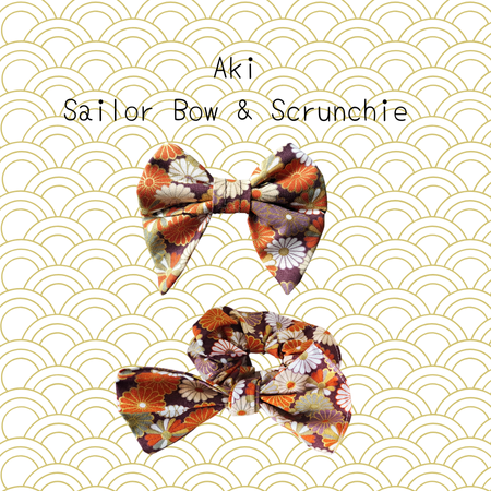 Hooman & Me Collection - Aki Sailor Bow & Scrunchie