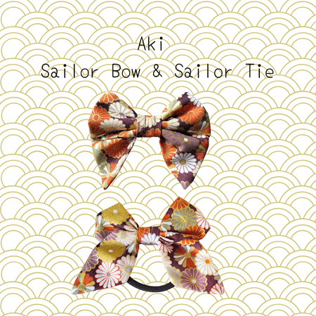 Hooman & Me Collection - Aki Sailor Bow & Sailor Hair Tie
