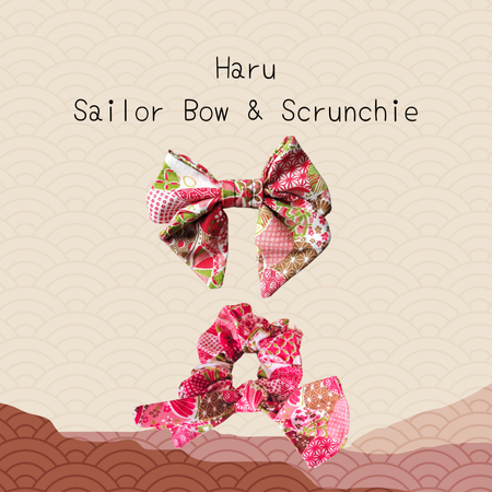 Hooman & Me Collection - Haru Sailor Bow & Scrunchie