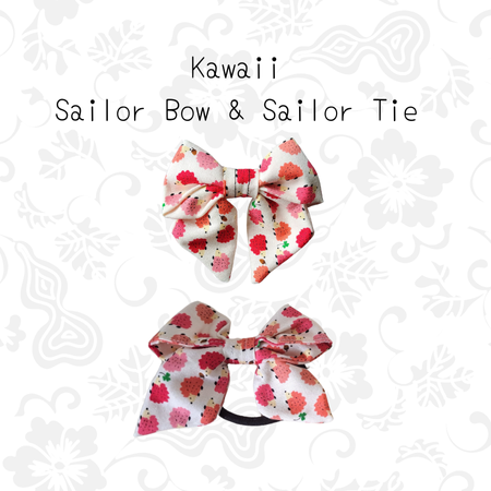 Hooman & Me Collection - Kawaii Sailor Bow & Sailor Hair Tie - LAST SET!