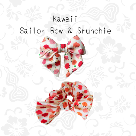 Hooman & Me Collection - Kawaii Sailor Bow & Scrunchie - LAST SET!