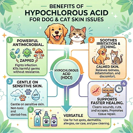 Smart Pets ITCHLESS Natural Hypochlorous Acid Skin Spray 500ml Refill Pack for Dogs & Cats - Skin & Paws Sanitiser, Anti-bacterial, Yeast, Fungus, Dog & Cat Allergies, Skin Issues, Itching, Hotspots, Wound disinfectant, Lick-Safe