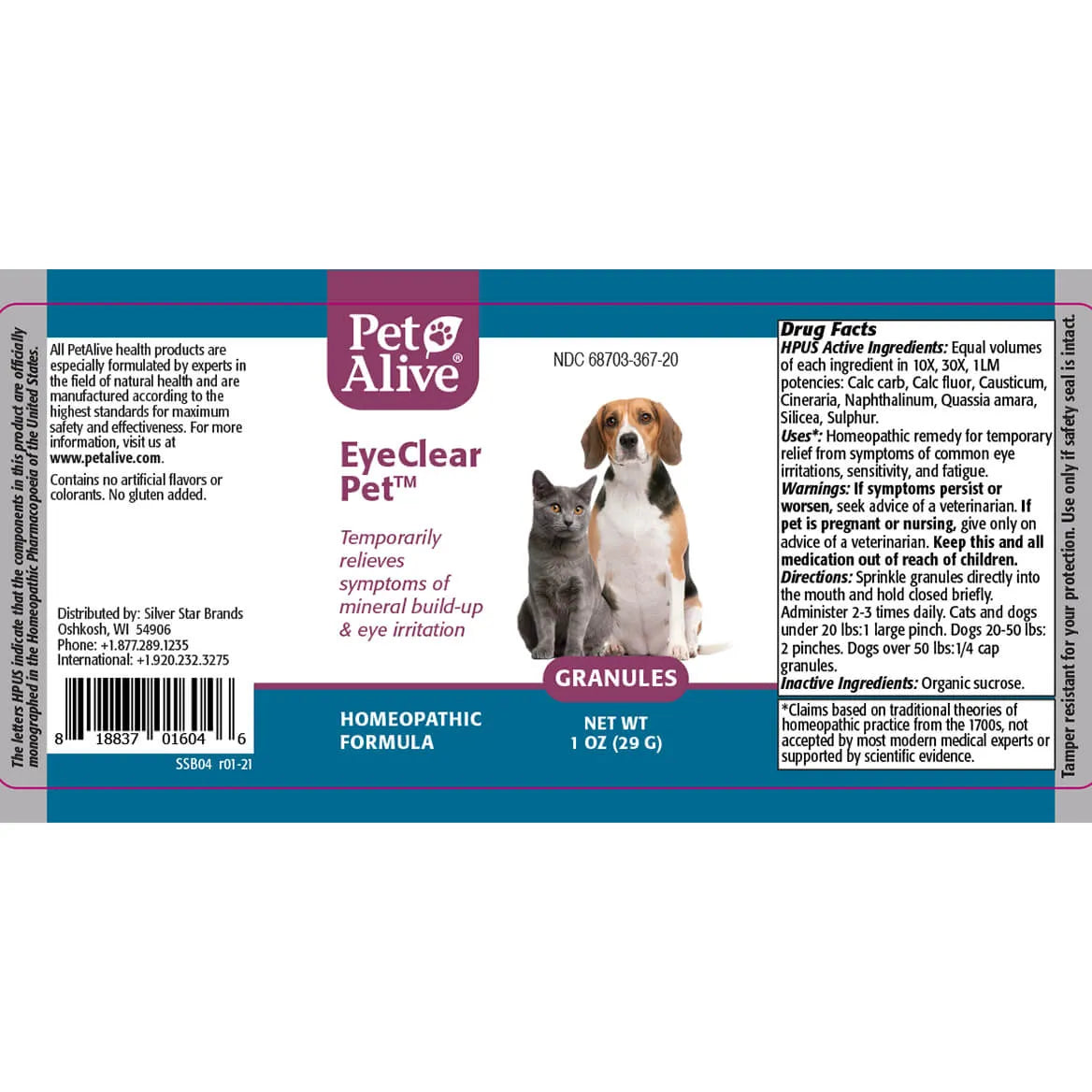 PetAlive® EyeClear Pet Granules for Eye Irritation, Cataracts & Blurred Vision