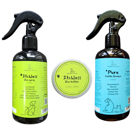 Allergy Protocol for Skin Sanitising, Skin Barrier Protection and Skin & Coat - Skin Spray, Skin Butter, Castile Shampoo