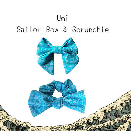 Hooman & Me Collection - Umi Sailor Bow & Scrunchie