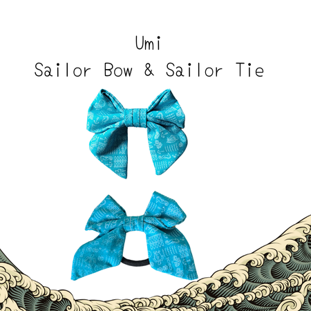 Hooman & Me Collection - Umi Sailor Bow & Sailor Hair Tie