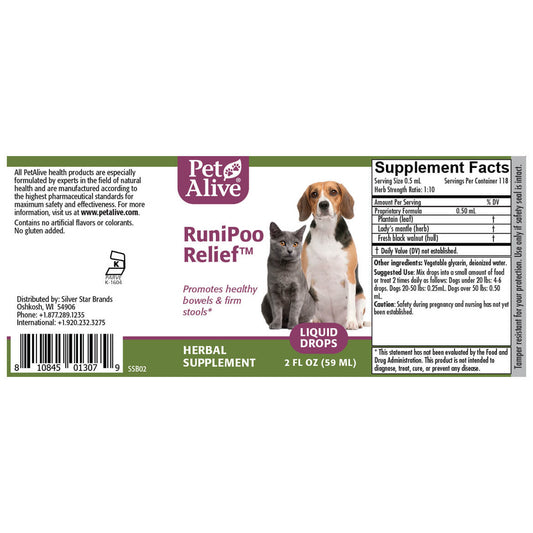 PetAlive® RuniPoo Relief™ for Healthy Pet Stool Formation